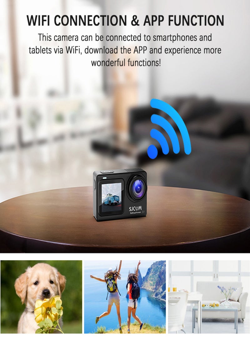 SJCAM SJ8 4K/30FPS High Resolution Dual Screen Sport Camera Portable DV Camcorder 20MP 2.33 Inch IPS Touchscreen 30M Waterproof Case for Outdoor Sports Surfing Diving - Image 4